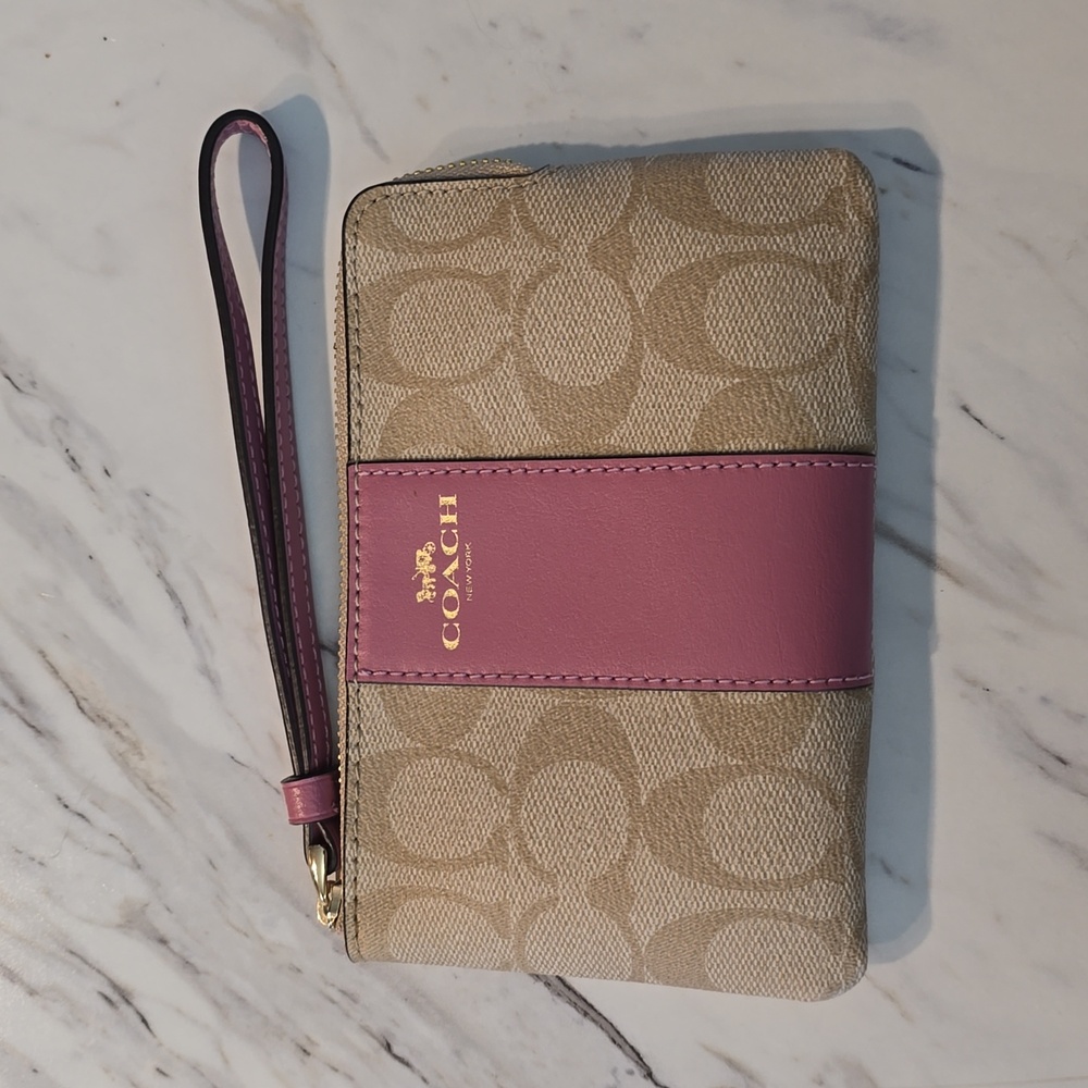 Coach corner zip wristlet